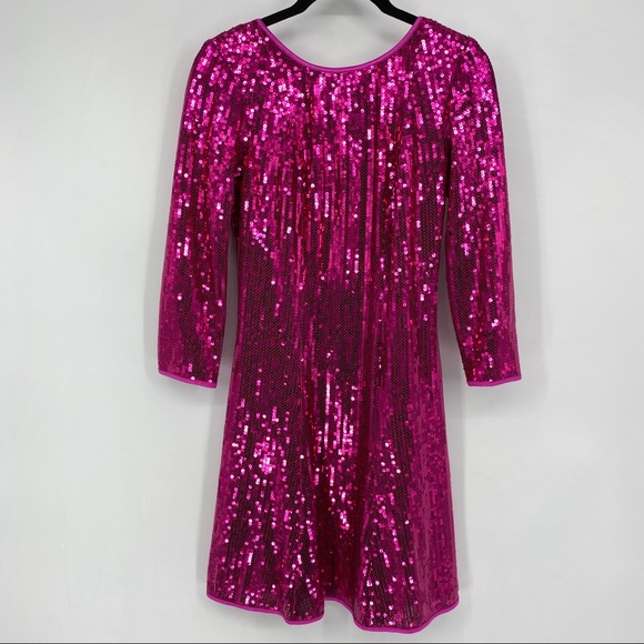 Tadashi Shoji SHO Taylor Sequin Open Back Mini Dress Pink - Picture 3 of 9